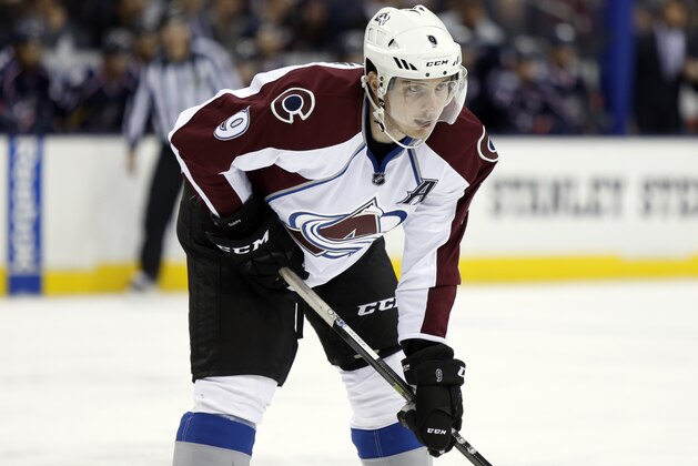 Colorado Avalanche forward Matt Duchene is seen against the Columbus Blue Jackets during an NHL hockey game in Columbus, Ohio, Tuesday, Nov. 21, 2016. Colorado won 3-2 in overtime. (AP Photo/Paul Vernon)