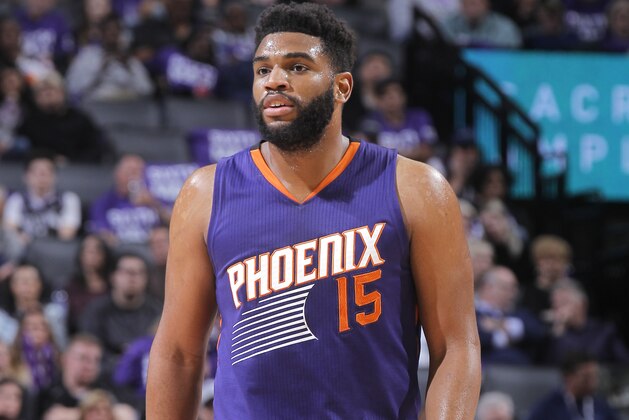 SACRAMENTO, CA - APRIL 11: Alan Williams #15 of the Phoenix Suns looks on during the game against the Sacramento Kings on April 11, 2017 at Golden 1 Center in Sacramento, California. NOTE TO USER: User expressly acknowledges and agrees that, by downloading and or using this photograph, User is consenting to the terms and conditions of the Getty Images Agreement. Mandatory Copyright Notice: Copyright 2017 NBAE (Photo by Rocky Widner/NBAE via Getty Images)