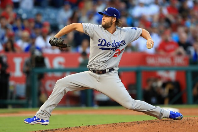 ANAHEIM, CA - JUNE 29: Clayton Kershaw #22 of the Los Angeles Dodgers pitces during the second inning of a game against the Los Angeles Angels of Anaheim at Angel Stadium of Anaheim on June 29, 2017 in Anaheim, California. (Photo by Sean M. Haffey/Getty Images) ANAHEIM, CA - JUNE 29: Clayton Kershaw #22 of the Los Angeles Dodgers pitces during the second inning of a game against the Los Angeles Angels of Anaheim at Angel Stadium of Anaheim on June 29, 2017 in Anaheim, California. (Photo by Sean M. Haffey/Getty Images)