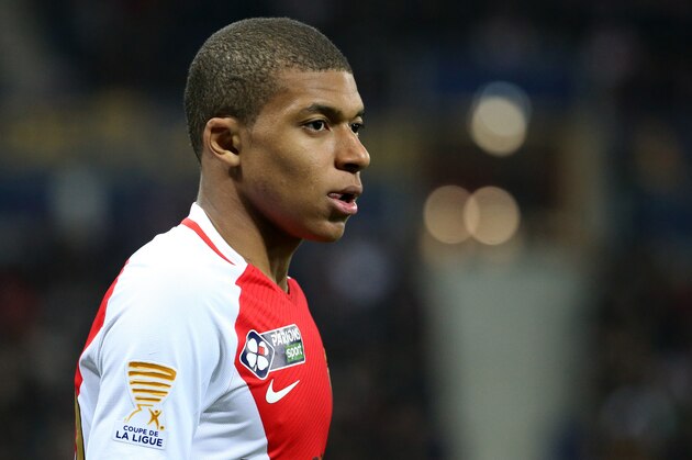 LYON, FRANCE - APRIL 1: Kylian Mbappe of Monaco during the French League Cup final (Coupe de la Ligue) between Paris Saint-Germain (PSG) and AS Monaco at Parc OL on April 1, 2017 in Lyon, France. (Photo by Jean Catuffe/Getty Images,)