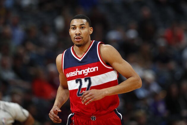 Washington Wizards forward Otto Porter Jr. (22) in the second half of an NBA basketball game Wednesday, March 8, 2017, in Denver. The Wizards won 123-113. (AP Photo/David Zalubowski)