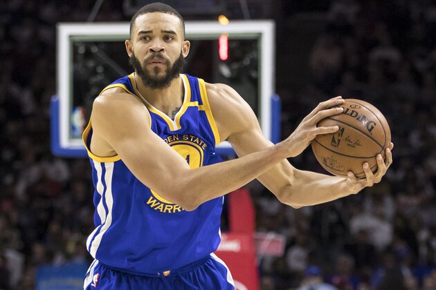 In this Feb. 27, 2017 photo, Golden State Warriors' JaVale McGee is in action during the first half of an NBA basketball game against the Philadelphia 76ers in Philadelphia. McGee is part of