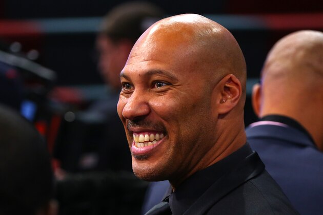 NEW YORK, NY - JUNE 22:  LaVar Ball, father of Lonzo Ball, looks on during the first round of the 2017 NBA Draft at Barclays Center on June 22, 2017 in New York City. NOTE TO USER: User expressly acknowledges and agrees that, by downloading and or using this photograph, User is consenting to the terms and conditions of the Getty Images License Agreement.  (Photo by Mike Stobe/Getty Images)