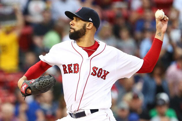 BOSTON, MA - JUNE 29:  David Price #24 of the Boston Red Sox delivers in the second inning of a game against the Minnesota Twins at Fenway Park on June 29, 2017 in Boston, Massachusetts.  (Photo by Adam Glanzman/Getty Images)