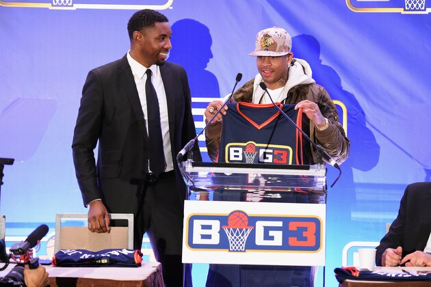 NEW YORK, NY - JANUARY 11: Roger Mason Jr. (L) and Allen Iverson attend a press conference announcing the launch of the BIG3, a new, professional 3-on-3 basketball league, on January 11, 2017 in New York City. (Photo by Michael Loccisano/Getty Images for BIG3) NEW YORK, NY - JANUARY 11: Roger Mason Jr. (L) and Allen Iverson attend a press conference announcing the launch of the BIG3, a new, professional 3-on-3 basketball league, on January 11, 2017 in New York City. (Photo by Michael Loccisano/Getty Images for BIG3)