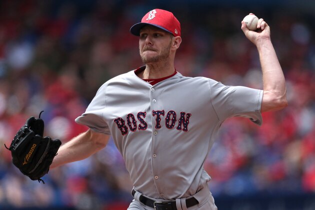 TORONTO, ON - JULY 1: Chris Sale #41 of the Boston Red Sox delivers a pitch in the second inning during MLB game action against the Toronto Blue Jays at Rogers Centre on July 1, 2017 in Toronto, Canada. (Photo by Tom Szczerbowski/Getty Images)