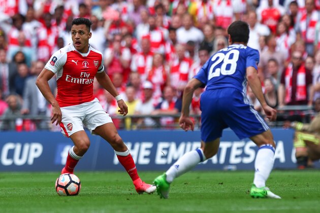 LONDON, ENGLAND - MAY 27:  Alexis Sanchez of Arsenal during the Emirates FA Cup Final match between Arsenal and Chelsea at Wembley Stadium on May 27, 2017 in London, England. (Photo by Robbie Jay Barratt - AMA/Getty Images)