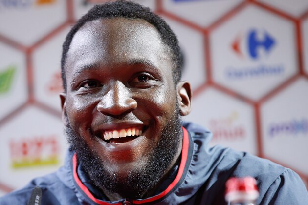 Belgian national football team's forward Romelu Lukaku attends a press conference on March 24, 2017, at the Belgian Football Center in Tubize, on the eve of the match against Greece in the qualification for the 2018 World Cup in Russia.  / AFP PHOTO / BELGA / BRUNO FAHY / Belgium OUT        (Photo credit should read BRUNO FAHY/AFP/Getty Images)