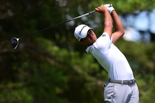 WHITE SULPHUR SPRINGS, WV - JULY 09:  Xander Schauffele tees off the sixth hole during the final round of The Greenbrier Classic held at the Old White TPC on July 9, 2017 in White Sulphur Springs, West Virginia.  (Photo by Kevin C. Cox/Getty Images)