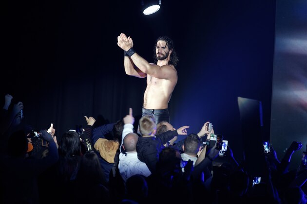 LILLE, FRANCE - MAY 09:  Seth Rollins greets supporters after fighting during WWE Live 2017 at Zenith Arena on May 9, 2017 in Lille, France.  (Photo by Sylvain Lefevre/Getty Images)