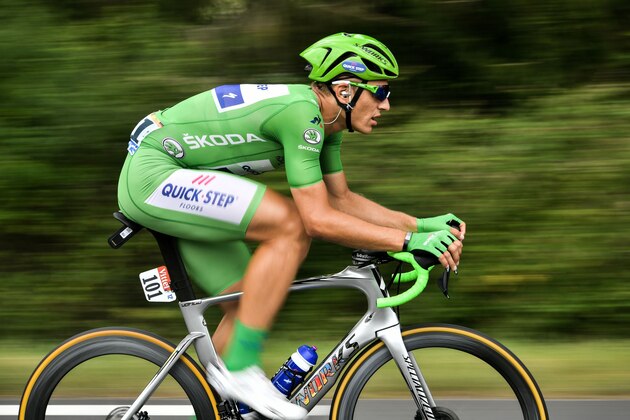 Germany's Marcel Kittel wearing the best sprinter's green jersey rides during the 178 km tenth stage of the 104th edition of the Tour de France cycling race on July 11, 2017 between Perigueux and Bergerac. / AFP PHOTO / PHILIPPE LOPEZ (Photo credit should read PHILIPPE LOPEZ/AFP/Getty Images) Germany's Marcel Kittel wearing the best sprinter's green jersey rides during the 178 km tenth stage of the 104th edition of the Tour de France cycling race on July 11, 2017 between Perigueux and Bergerac. / AFP PHOTO / PHILIPPE LOPEZ (Photo credit should read PHILIPPE LOPEZ/AFP/Getty Images)