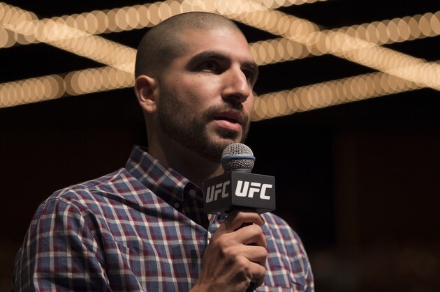 NEW YORK, NY - SEPTEMBER 27:  Mixed martial artists journalist Ariel Helwani fields questions for fighters during the UFC 205 press event at Madison Square Garden on September 27, 2016 in New York City. (Photo by Jeff Bottari/Zuffa LLC/Zuffa LLC via Getty Images)