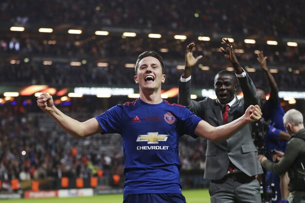STOCKHOLM, SWEDEN - MAY 24: Ander Herrera of Manchester United celebrates after the victory during the UEFA Europa League Final between Ajax and Manchester United  at Friends Arena on May 24, 2017 in Stockholm, Sweden.  (Photo by Nils Petter Nilsson/Getty Images)