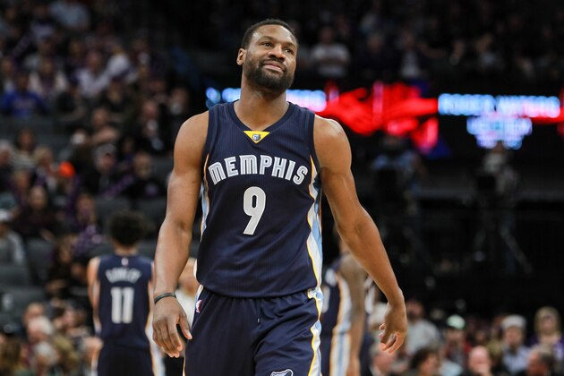 Mar 27, 2017; Sacramento, CA, USA; Memphis Grizzlies guard Tony Allen (9) during the third quarter against the Sacramento Kings at Golden 1 Center. The Kings defeated the Grizzlies 91-90. Mandatory Credit: Sergio Estrada-USA TODAY Sports