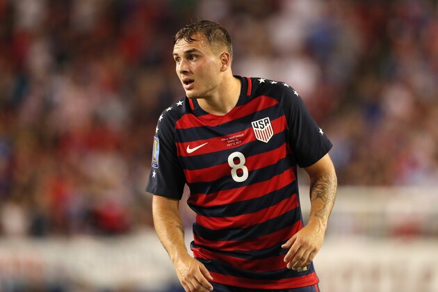 TAMPA, FL - JULY 12:  Jordan Morris of the United States looks on during the 2017 CONCACAF Gold Cup Group B match between the United States and Martinique at Raymond James Stadium on July 12, 2017 in Tampa, Florida.  (Photo by Matthew Ashton - AMA/Getty Images)