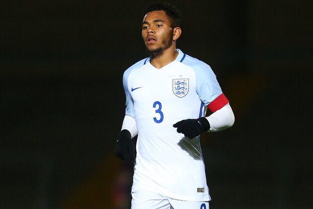 HIGH WYCOMBE, ENGLAND - OCTOBER 10: Jay Dasilva of England U19 during the U19 International match between England and Bulgaria at Adams Park on October 10, 2016 in High Wycombe, England. (Photo by Catherine Ivill - AMA/Getty Images)
