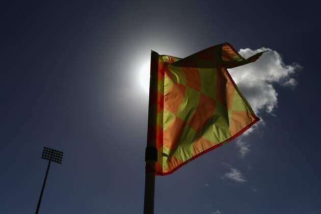 NEWCASTLE, AUSTRALIA - FEBRUARY 26:  Close up of the corner flag at McDonald Jones Stadium during the round 21 A-League match between the Newcastle Jets and the Central Coast Mariners at McDonald Jones Stadium on February 26, 2017 in Newcastle, Australia.  (Photo by Ashley Feder/Getty Images)