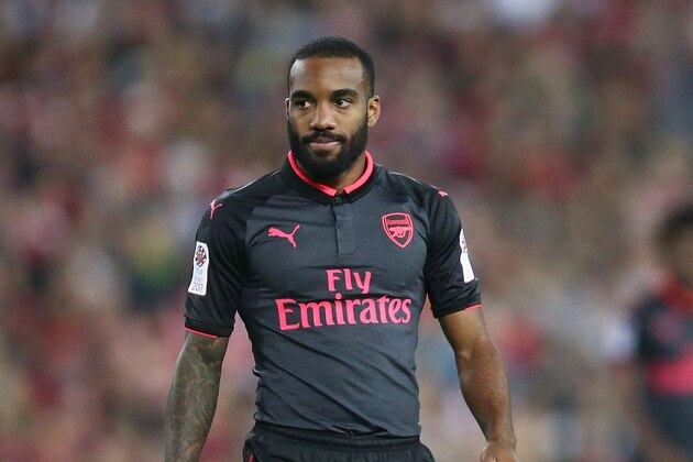 SYDNEY, AUSTRALIA - JULY 13:  Alexandre Lacazette of Arsenal in action during the match between Sydney FC and Arsenal FC at ANZ Stadium on July 13, 2017 in Sydney, Australia.  (Photo by Mark Metcalfe/Getty Images)