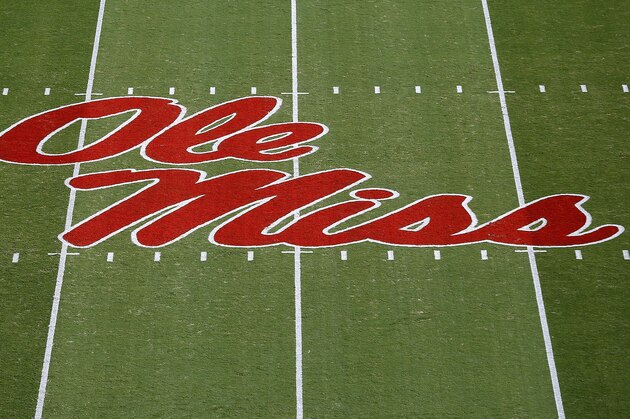 OXFORD, MS - OCTOBER 01:  The Mississippi Rebels logo is seen during a game between the Mississippi Rebels and the Memphis Tigers at Vaught-Hemingway Stadium on October 1, 2016 in Oxford, Mississippi.  (Photo by Jonathan Bachman/Getty Images)