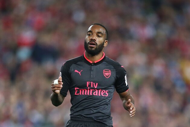 SYDNEY, AUSTRALIA - JULY 13:  Alexandre Lacazette of Arsenal in action during the match between Sydney FC and Arsenal FC at ANZ Stadium on July 13, 2017 in Sydney, Australia.  (Photo by Mark Metcalfe/Getty Images)