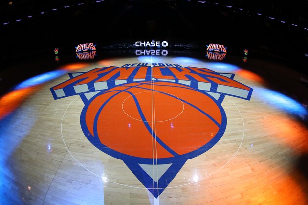 NEW YORK, NY - FEBRUARY 6:  A general view of the New York Knicks logo before a game against the Los Angeles Lakers on February 6, 2017 at Madison Square Garden in New York City, New York.  NOTE TO USER: User expressly acknowledges and agrees that, by downloading and/or using this photograph, user is consenting to the terms and conditions of the Getty Images License Agreement. Mandatory Copyright Notice: Copyright 2017 NBAE (Photo by Nathaniel S. Butler/NBAE via Getty Images)