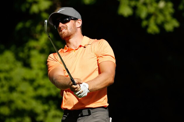 SILVIS, IL - JULY 14:  Patrick Rodgers hits his tee shot on the sixth hole during the second round of the John Deere Classic at TPC Deere Run  on July 14, 2017 in Silvis, Illinois.  (Photo by Stacy Revere/Getty Images)