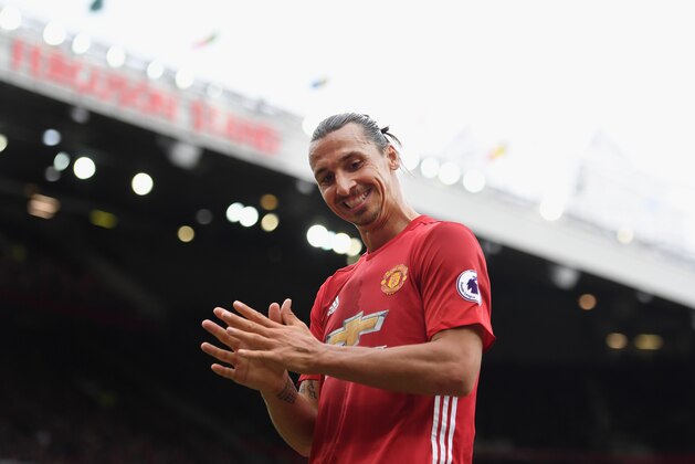 MANCHESTER, ENGLAND - SEPTEMBER 24: Zlatan Ibrahimovic of Manchester United looks on during the Premier League match between Manchester United and Leicester City at Old Trafford on September 24, 2016 in Manchester, England.  (Photo by Laurence Griffiths/Getty Images)