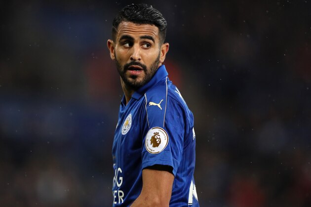 LEICESTER, ENGLAND - MAY 18:  Riyad Mahrez of Leicester City looks on during the Premier League match between Leicester City and Tottenham Hotspur at The King Power Stadium on May 18, 2017 in Leicester, England.  (Photo by Matthew Ashton - AMA/Getty Images)