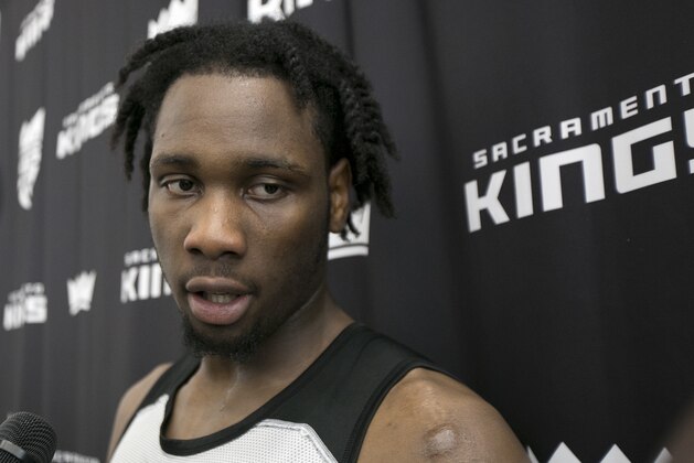 Purdue forward Caleb Swanigan talks with reporters after workout with Sacramento Kings basketball team, Wednesday, June 7, 2017, in Sacramento, Calif. Swanigan is one of six players who participated in Wednesday's pre-draft workout. (AP Photo/Rich Pedroncelli) Purdue forward Caleb Swanigan talks with reporters after workout with Sacramento Kings basketball team, Wednesday, June 7, 2017, in Sacramento, Calif. Swanigan is one of six players who participated in Wednesday's pre-draft workout. (AP Photo/Rich Pedroncelli)