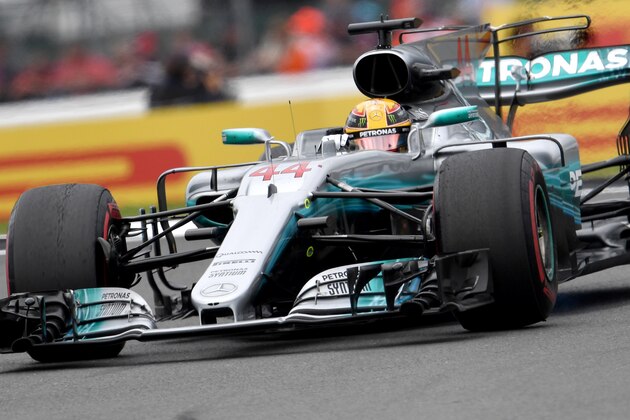 Mercedes' British driver Lewis Hamilton drives during the British Formula One Grand Prix at the Silverstone motor racing circuit in Silverstone, central England on July 16, 2017. / AFP PHOTO / Andrej ISAKOVIC (Photo credit should read ANDREJ ISAKOVIC/AFP/Getty Images) Mercedes' British driver Lewis Hamilton drives during the British Formula One Grand Prix at the Silverstone motor racing circuit in Silverstone, central England on July 16, 2017. / AFP PHOTO / Andrej ISAKOVIC (Photo credit should read ANDREJ ISAKOVIC/AFP/Getty Images)