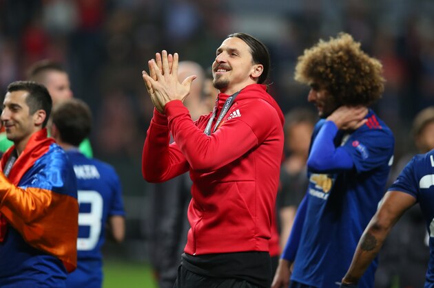 STOCKHOLM, SWEDEN - MAY 24:  Zlatan Ibrahimovic of Manchester United applauds during the UEFA Europa League Final match between Ajax and Manchester United at Friends Arena on May 24, 2017 in Stockholm, Sweden. (Photo by Catherine Ivill - AMA/Getty Images)