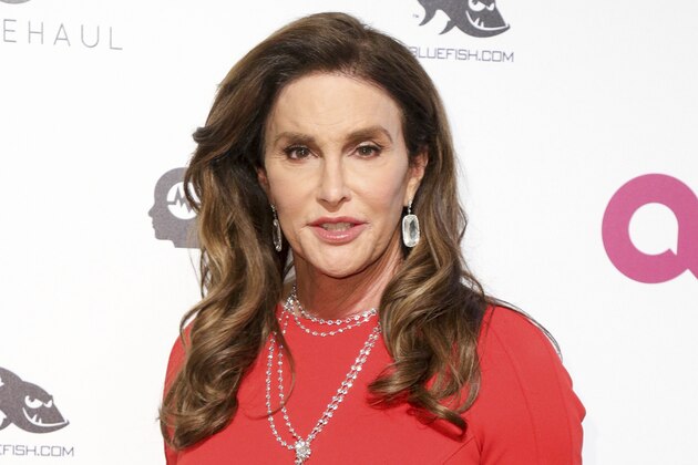 FILE - In this Feb. 28, 2016 file photo, Caitlyn Jenner arrives at the 2016 Elton John AIDS Foundation Oscar Viewing Party in West Hollywood, Calif. As Kim Kardashian West remains in seclusion and off social media after her Paris ordeal, Caitlyn Jenner became the first family member to post about the armed robbery, sending well wishes to her stepdaughter and a warning for all on Instagram. Jenner declared Tuesday afternoon,