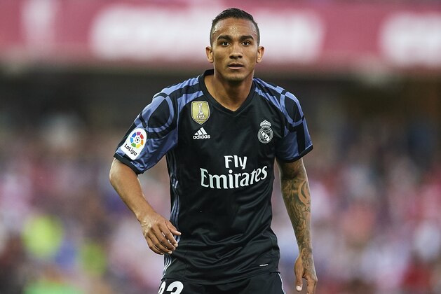 GRANADA, SPAIN - MAY 06:  Danilo of Real Madrid CF ilooks on during the La Liga match between Granada CF v Real Madrid CF at Estadio Nuevo Los Carmenes on May 6, 2017 in Granada, Spain.  (Photo by Aitor Alcalde/Getty Images)
