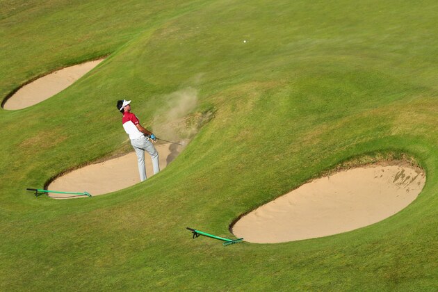 SOUTHPORT, ENGLAND - JULY 18: Bubba Watson of the United States hits a bunker shot on the 7th hole during a practice round prior to the 146th Open Championship at Royal Birkdale on July 18, 2017 in Southport, England. (Photo by Stuart Franklin/Getty Images) SOUTHPORT, ENGLAND - JULY 18: Bubba Watson of the United States hits a bunker shot on the 7th hole during a practice round prior to the 146th Open Championship at Royal Birkdale on July 18, 2017 in Southport, England. (Photo by Stuart Franklin/Getty Images)