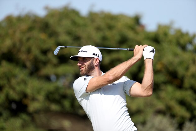 SOUTHPORT, ENGLAND - JULY 18:  Dustin Johnson tees off during a practice round prior to the 146th Open Championship at Royal Birkdale on July 18, 2017 in Southport, England.  (Photo by Christian Petersen/Getty Images)
