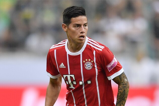 Bayern's James Rodriguez controls the ball during the Telekom Cup soccer final between Bayern Munich and Werder Bremen at the Borussia Park in Moenchengladbach, Saturday, July 15, 2017. Bayern defeated Bremen with 2-0. (AP Photo/Martin Meissner) Bayern's James Rodriguez controls the ball during the Telekom Cup soccer final between Bayern Munich and Werder Bremen at the Borussia Park in Moenchengladbach, Saturday, July 15, 2017. Bayern defeated Bremen with 2-0. (AP Photo/Martin Meissner)