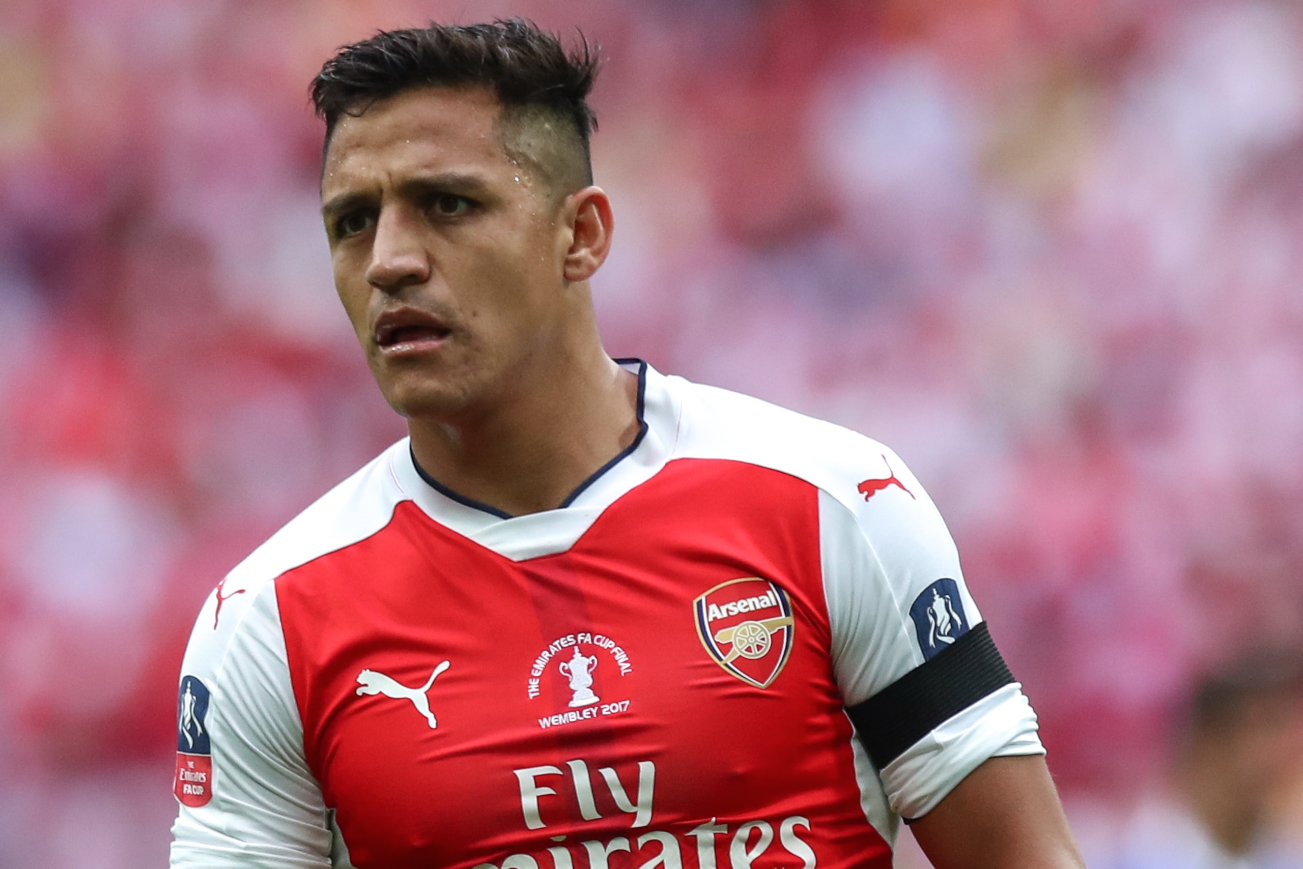LONDON, ENGLAND - MAY 27:  Alexis Sanchez of Arsenal during the Emirates FA Cup Final match between Arsenal and Chelsea at Wembley Stadium on May 27, 2017 in London, England. (Photo by Robbie Jay Barratt - AMA/Getty Images)