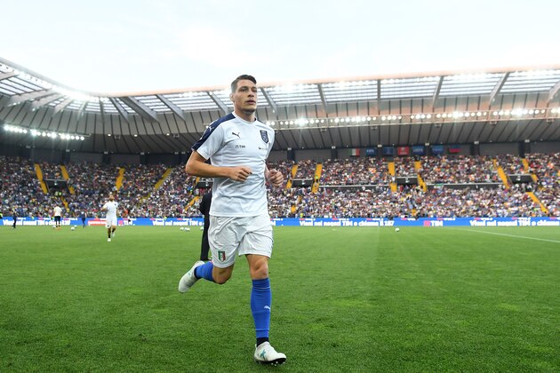UDINE, ITALY - JUNE 11:  Andrea Belotti of Italy looks on prior to the FIFA 2018 World Cup Qualifier between Italy and Liechtenstein at Stadio Friuli on June 11, 2017 in Udine, Italy.  (Photo by Valerio Pennicino/Getty Images)