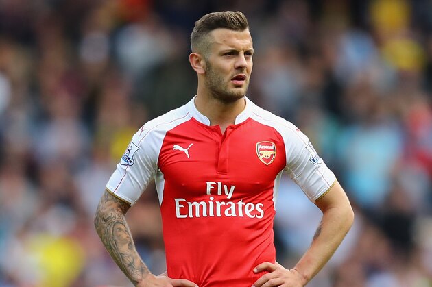LONDON, ENGLAND - MAY 15:  Jack Wilshere of Arsenal looks on during the Barclays Premier League match between Arsenal and Aston Villa at the Emirates Stadium on May 15, 2016 in London, England.  (Photo by Julian Finney/Getty Images)