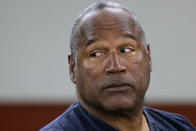 FILE - In this May 13, 2013, file photo, O.J. Simpson appears at an evidentiary hearing in Clark County District Court, in Las Vegas. Los Angeles police are investigating a knife purportedly found some time ago at the former home of Simpson, who was acquitted of murder charges in the 1994 stabbing deaths of his ex-wife Nicole Brown Simpson and her friend Ron Goldman. (AP Photo/Julie Jacobson, Pool, File)