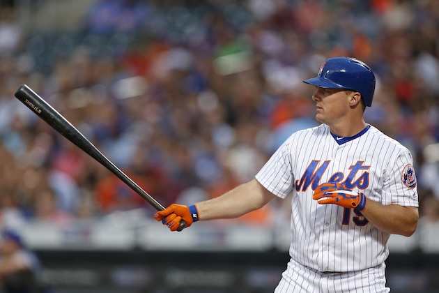 NEW YORK, NY - JULY 15: Jay Bruce #19 of the New York Mets at bat during the second inning against the Colorado Rockies at Citi Field on July 15, 2017 in the Flushing neighborhood of the Queens borough of New York City. (Photo by Adam Hunger/Getty Images)