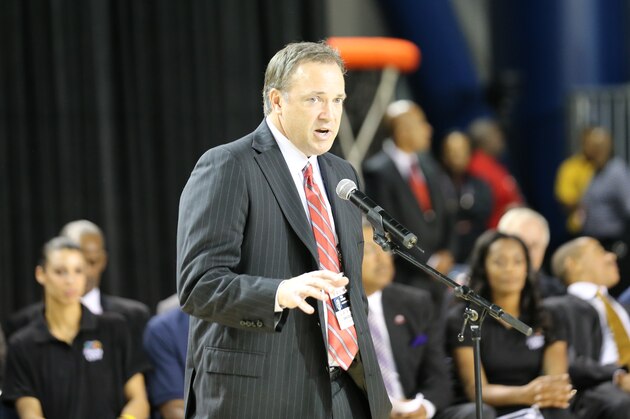 HOUSTON, TX - FEBRUARY 14:  Houston Rockets Chief Executive Officer Tad Brown greets the crowd during the Opening Ceremony/NBA All-Star FIT Youth Celebration presented by Exxon Mobile on Center Court during the 2013 NBA Jam Session Presented by Adidas on February 14, 2013 at the George R. Brown Convention Center in Houston, Texas. NOTE TO USER: User expressly acknowledges and agrees that, by downloading and or using this photograph, User is consenting to the terms and conditions of the Getty Images License Agreement. Mandatory Copyright Notice: Copyright 2013 NBAE (Photo by Bruce Yeung/NBAE via Getty Images)