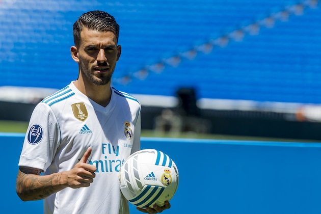 MADRID, SPAIN - JULY 20:  New signing Spanish midfielder Dani Ceballos of Real Madrid is unveiled at the Santiago Bernabeu stadium at Bernabeu on July 20, 2017 in Madrid, Spain.  (Photo by Giovanni Sanvido/Getty Images)