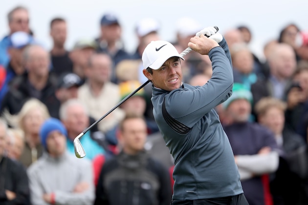 SOUTHPORT, ENGLAND - JULY 21:  Rory McIlroy of Northern Ireland hits his tee shot on the 9th hole during the second round of the 146th Open Championship at Royal Birkdale on July 21, 2017 in Southport, England.  (Photo by Christian Petersen/Getty Images)