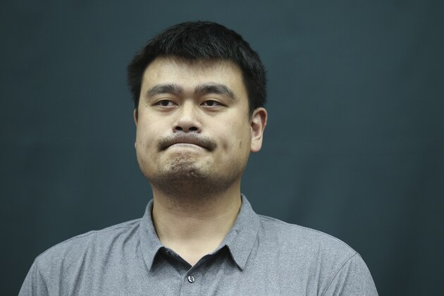 BEIJING, CHINA - JULY 05:  Chinese basketball star and former NBA player Yao Ming, chairman of the Chinese Basketball Association (CBA), attends 2017 Sino-Australia Men's International Basketball Challenge at Beijing Sports University Comprehensive Hall on July 5, 2017 in Beijing, China.  (Photo by Lintao Zhang/Getty Images)