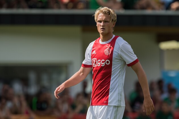 Kasper Dolberg of Ajax during the friendly match between Ajax Amsterdam and SV Werder Bremen at Lindenstadion on July 08, 2017 in Hippach , Austria(Photo by VI Images via Getty Images)