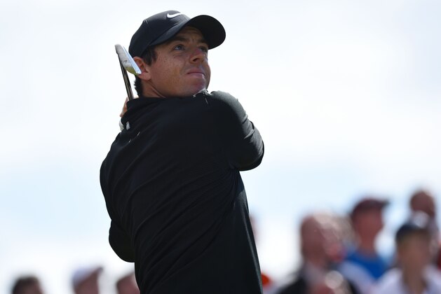 Northern Ireland's Rory McIlroy watches his iron shot from the 4th tee during his third round on day three of the Open Golf Championship at Royal Birkdale golf course near Southport in north west England on July 22, 2017. / AFP PHOTO / Andy BUCHANAN / RESTRICTED TO EDITORIAL USE (Photo credit should read ANDY BUCHANAN/AFP/Getty Images) Northern Ireland's Rory McIlroy watches his iron shot from the 4th tee during his third round on day three of the Open Golf Championship at Royal Birkdale golf course near Southport in north west England on July 22, 2017. / AFP PHOTO / Andy BUCHANAN / RESTRICTED TO EDITORIAL USE (Photo credit should read ANDY BUCHANAN/AFP/Getty Images)