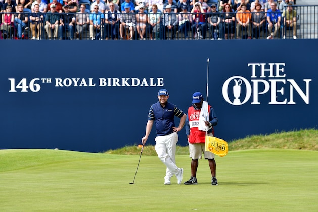 SOUTHPORT, ENGLAND - JULY 22:  Branden Grace of South Africa waits to putt on the 18th green during the third round of the 146th Open Championship at Royal Birkdale on July 22, 2017 in Southport, England.  (Photo by Stuart Franklin/Getty Images)