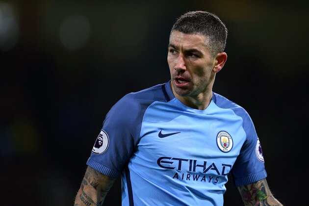 BOURNEMOUTH, ENGLAND - FEBRUARY 13: Aleksandar Kolarov of Manchester City during the Premier League match between AFC Bournemouth and Manchester City at Vitality Stadium on February 13, 2017 in Bournemouth, England. (Photo by Catherine Ivill - AMA/Getty Images)