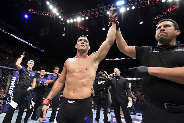 UNIONDALE, NY - JULY 22: Chris Weidman celebrates after defeating Kelvin Gastelum in their middleweight bout during the UFC Fight Night event inside the Nassau Veterans Memorial Coliseum on July 22, 2017 in Uniondale, New York. (Photo by Josh Hedges/Zuffa LLC/Zuffa LLC via Getty Images) UNIONDALE, NY - JULY 22: Chris Weidman celebrates after defeating Kelvin Gastelum in their middleweight bout during the UFC Fight Night event inside the Nassau Veterans Memorial Coliseum on July 22, 2017 in Uniondale, New York. (Photo by Josh Hedges/Zuffa LLC/Zuffa LLC via Getty Images)